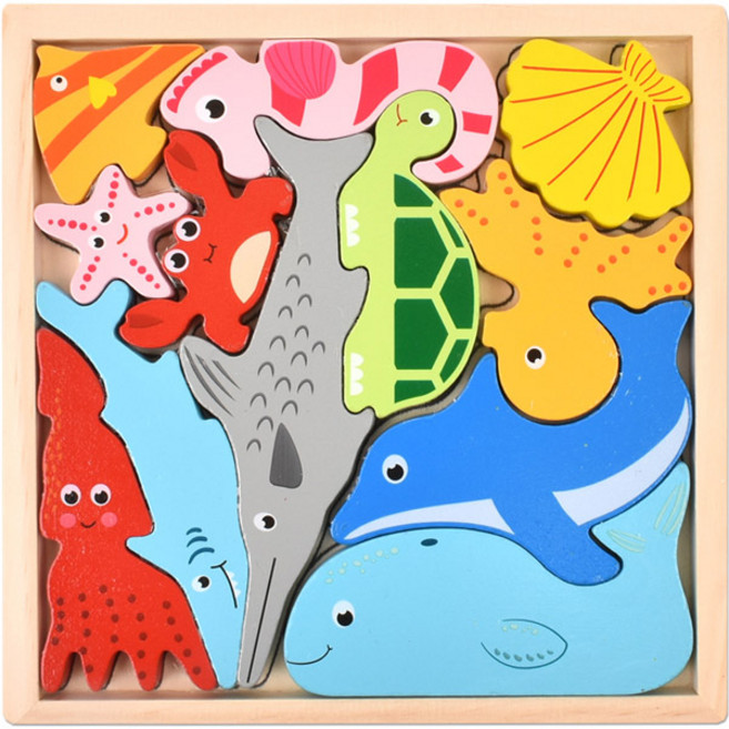 발란스 원목퍼즐세트 바다, 1개, 12피스