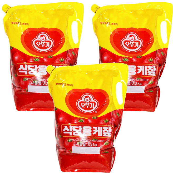 오뚜기 오리지널 식당용 케첩 스파우트팩, 3.3kg, 3개