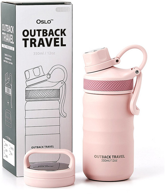 오슬로 아웃백 트래블 텀블러, 핑크, 350ml, 1개