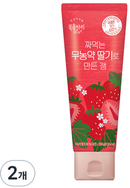 복음자리 짜먹는 딸기잼, 200g, 2개