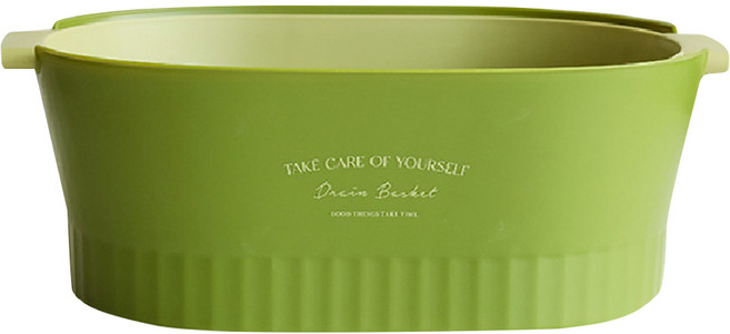 KUIBAO 快豹生活 北歐簡約瀝水籃 小號, 抹茶綠, 1個