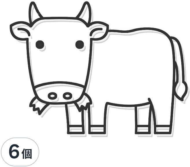 AMOS 阿摩司 壓克力模型版 小, 勤奮牛 透明色, 6個