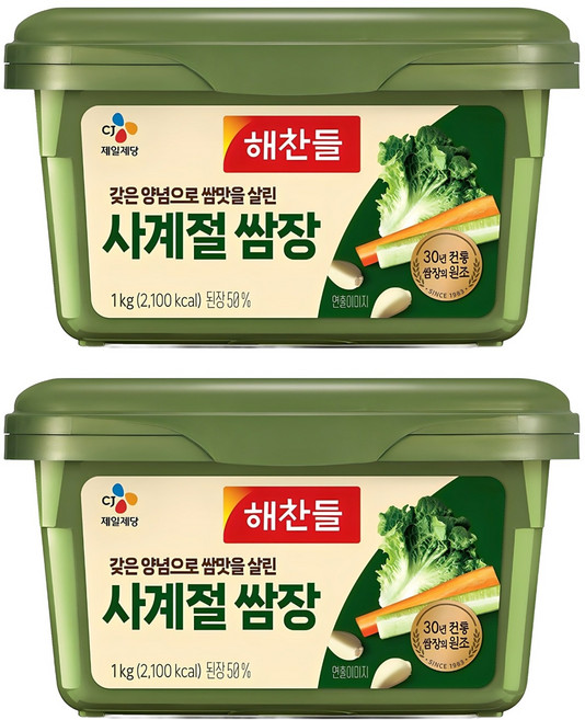 해찬들 사계절 쌈장, 1kg, 2개