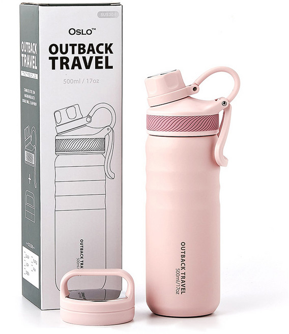 오슬로 아웃백 트래블 텀블러, 핑크, 500ml, 1개