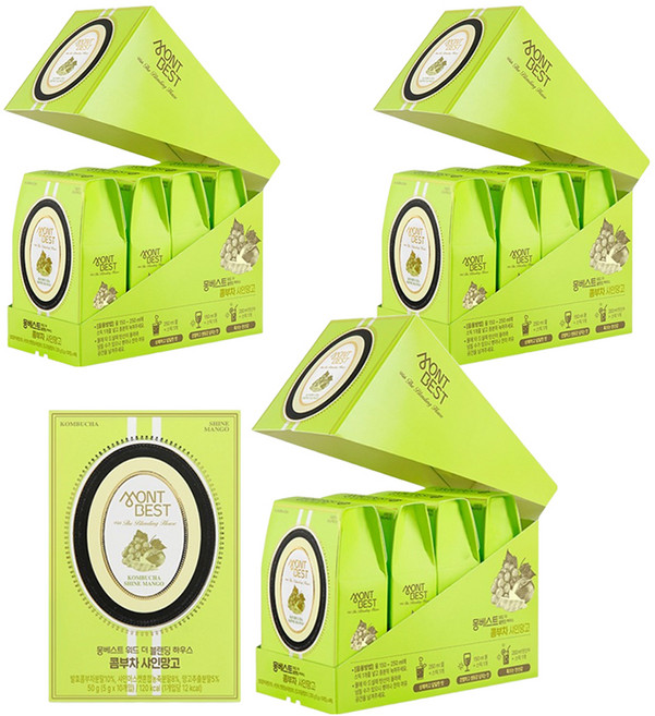 몽베스트 위드 더 블랜딩 하우스 콤부차 샤인망고, 5g, 10개입, 12개