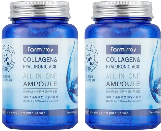 팜스테이 콜라겐 & 히아루론산 올인원 앰플, 250ml, 2개 - 쿠팡