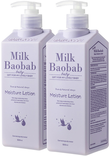 밀크바오밥 베이비 모이스처 고보습 로션, 500ml, 2개
