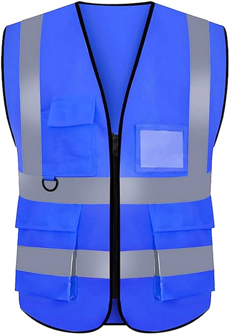 多功能透氣安全反光背心, 螢光藍, 1件