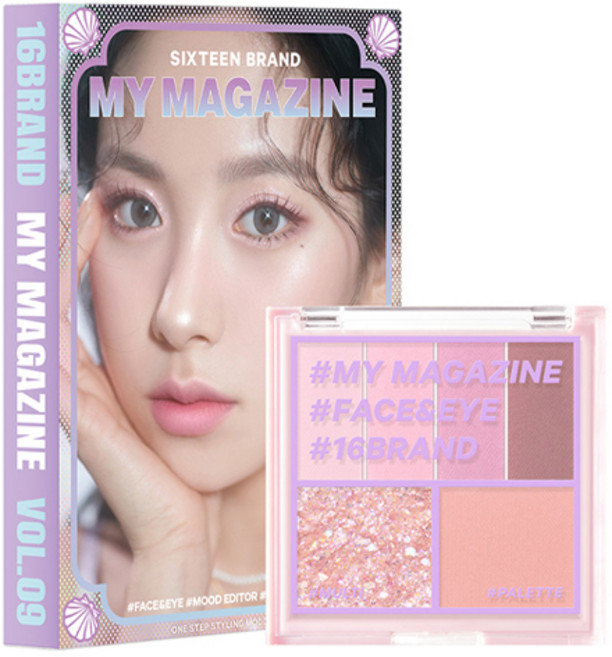 16 brand MY MAGAZINE 彩妝盤, Vol 09 美人魚珍珠感, 1個