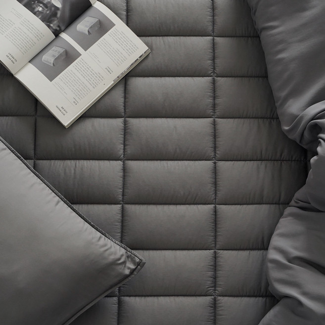 노컨셉 고요한밤 프리미엄 렌징모달 침대패드, 차콜