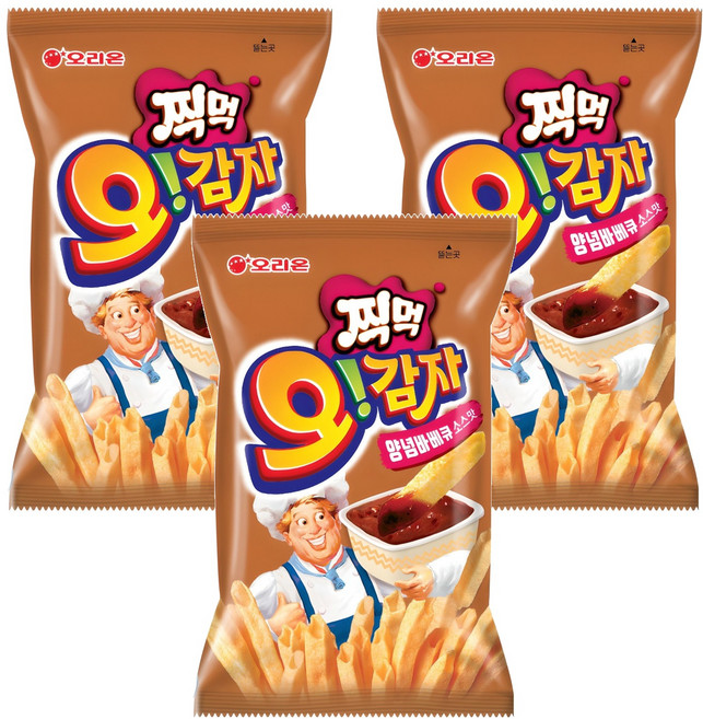 오리온 찍먹 오감자 양념바베큐소스맛, 75g, 3개