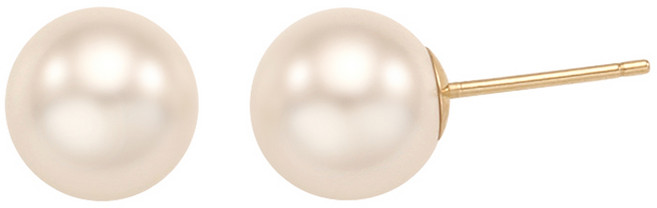 SAINT SCOTT 女款 14K 施華洛世奇珍珠簡約耳環 8mm STJ-EG1426YG