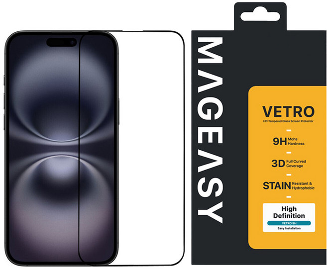 MAGEASY Vetro 9H 鋼化玻璃保護膜, 1個