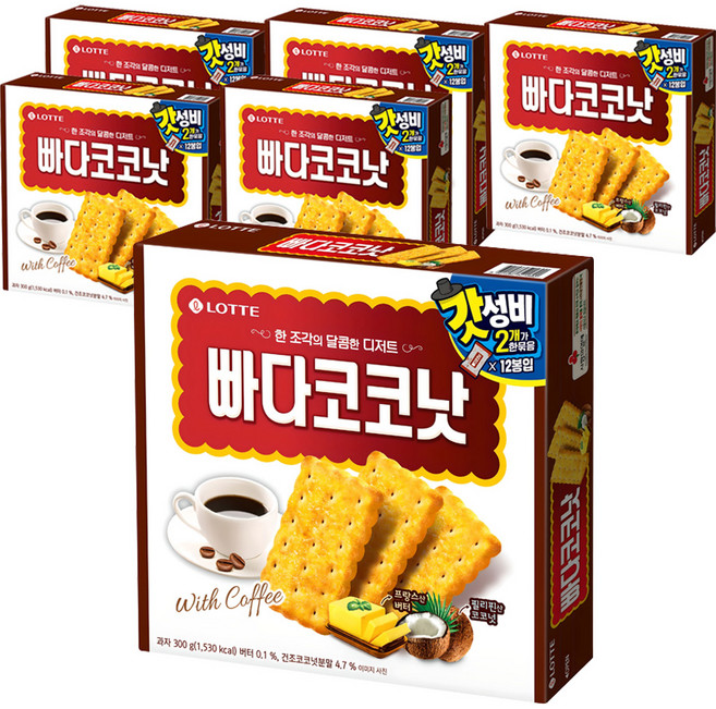 롯데웰푸드 빠다코코낫, 300g, 6개
