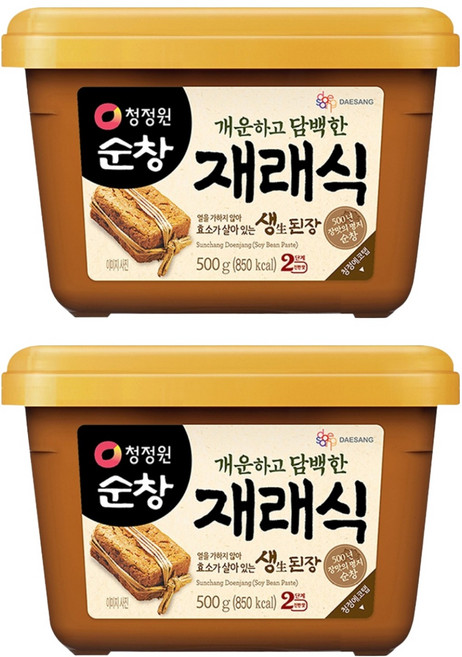 청정원순창 재래식 생된장, 500g, 2개