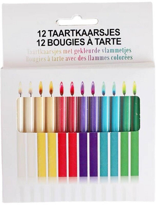 아이코어스 레인보우 색깔불꽃 생일초 세트, 혼합색상, 1세트