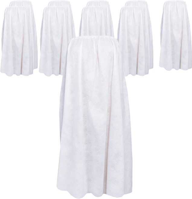 인아름 일회용 부직포 바스 가운 80 x 140 cm, 롱 화이트, 10개