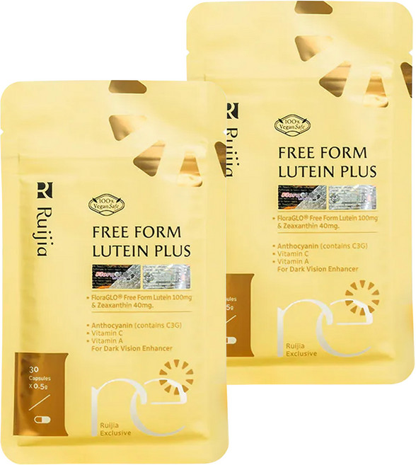 Ruijia 露奇亞 FloraGLO 游離型葉黃素9合1, 30顆, 0.6g, 2包