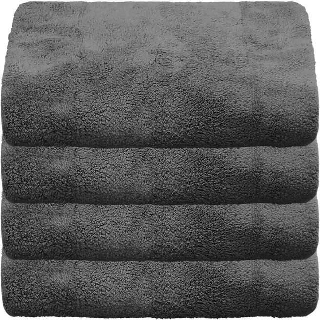 월드크린 보보 극세사 타월, 그레이, 4개, 1개입