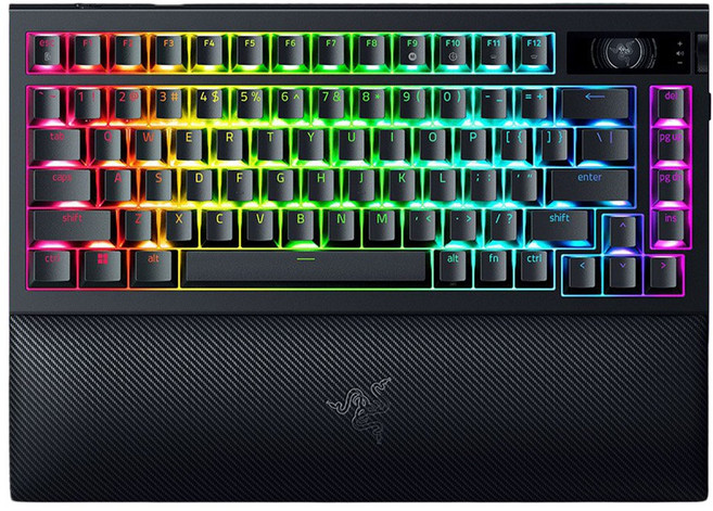 RAZER 雷蛇 BlackWidow 黑寡婦 V4 PRO 幻彩版 75% 無線機械式電競鍵盤 (英文), Razer 機械軸, 黑色, RZ03-05130100-R3M1