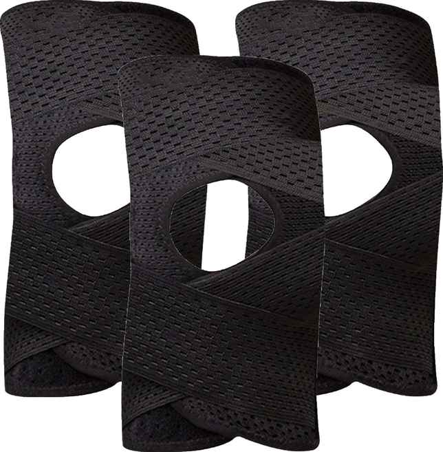 半月板運動護膝 第4代, 黑色, 3個