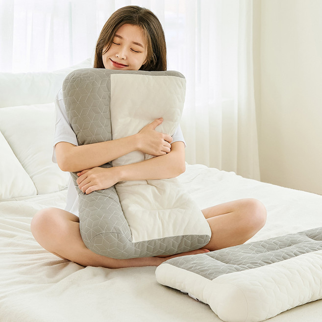 달콤상점 어깨 목이 편한 기절 라텍스 경추 베개, 화이트, 2개