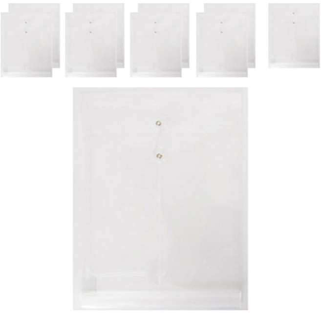 모닝글로리 1200 컬러 세로형 봉투화일, 투명, 10개