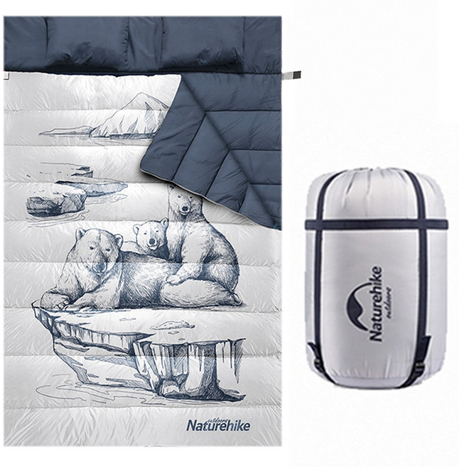 Naturehike 挪客 雙人圖案款睡袋 NH21MSD06 215 x 145cm 2.8kg, 北極熊 PolarBear, 1個