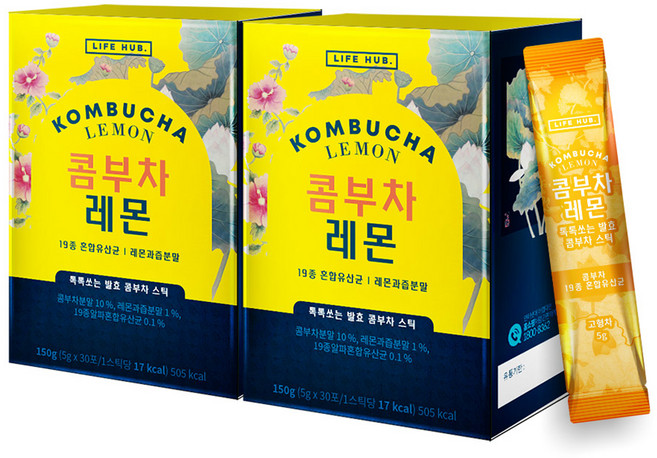 라이프허브 콤부차 레몬 30p, 5g, 30개입, 2개 - 쿠팡