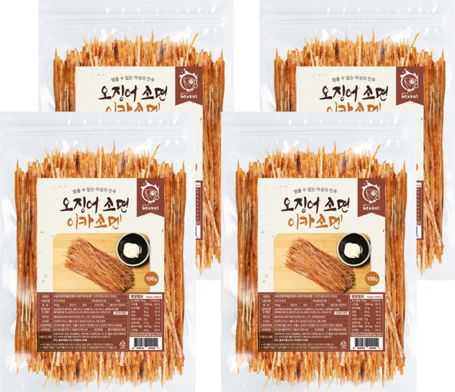 해야미 이카소멘 오징어소면, 100g, 4개