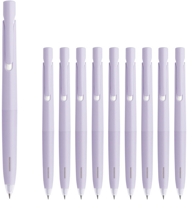 블렌 제브라 볼펜 0.5mm 10p, 퍼플(바디) + 블랙(잉크), 1세트