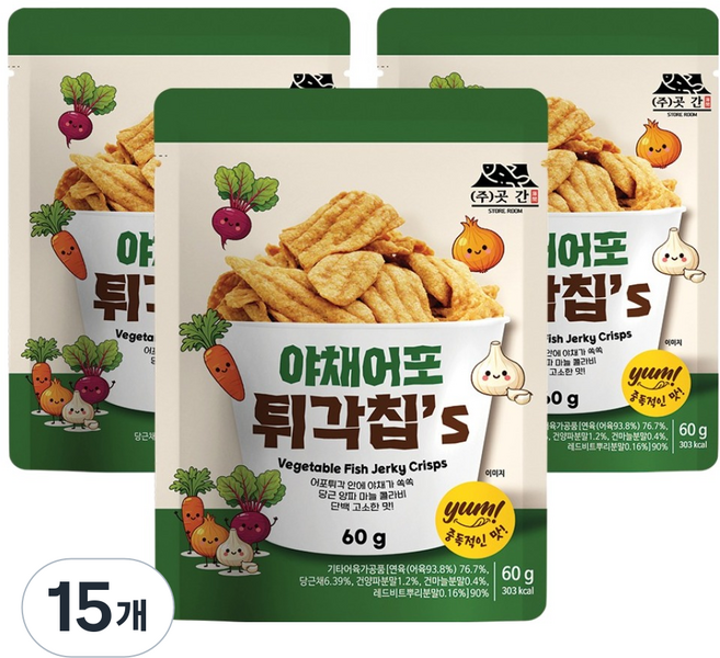 수산곳간 야채의 꿀조합 야채어포 튀각칩's, 15개, 60g