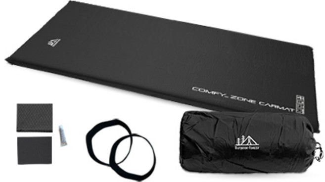 [쿠팡수입] 아웃도어포레스트 자충식 차박 에어매트, 블랙