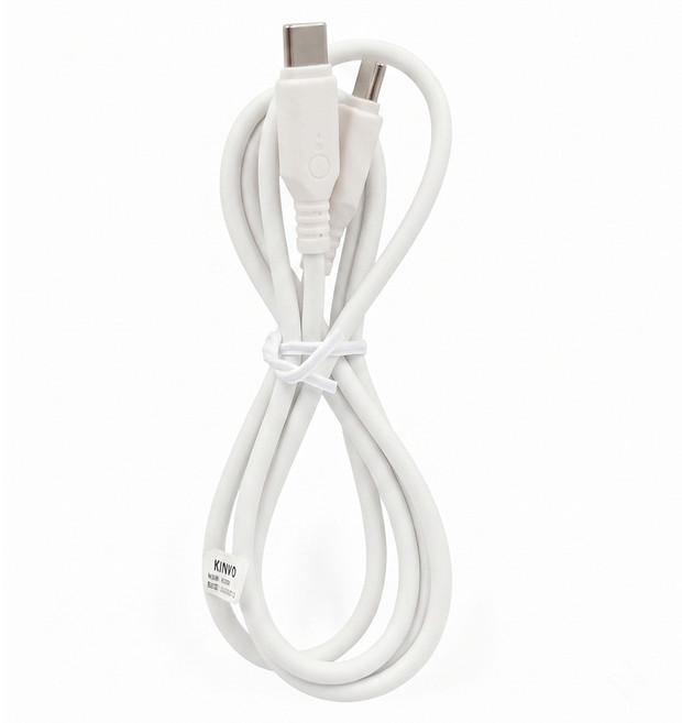 Kinyo Type-C-Type-C PD 60W快充傳輸線, 1m, 白色, 1條