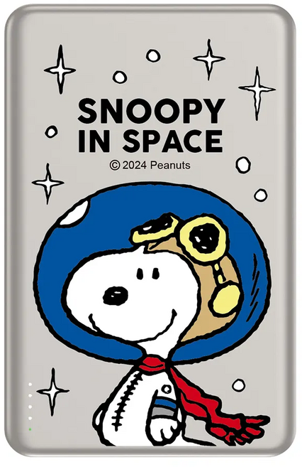 PEANUTS 史努比 20W PD超薄磁吸無線快充行動電源 10000mAh Type-C, PSN-141, 太空款 鈦色