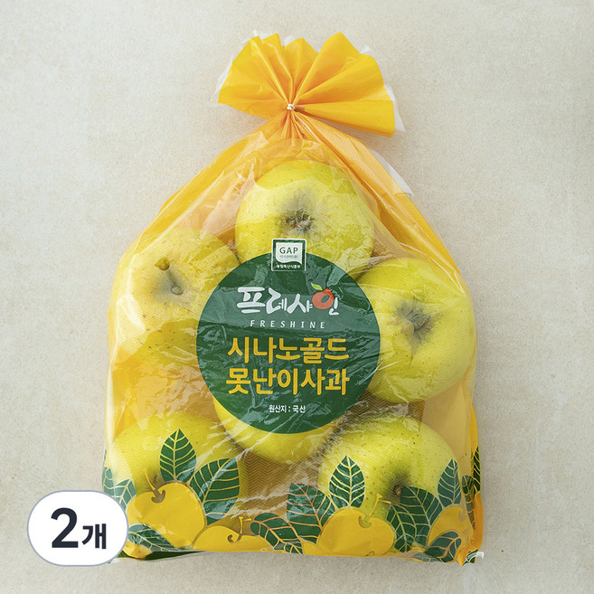 프레샤인 GAP인증 못난이 시나노골드 사과, 2kg(소과, 12입내), 2개
