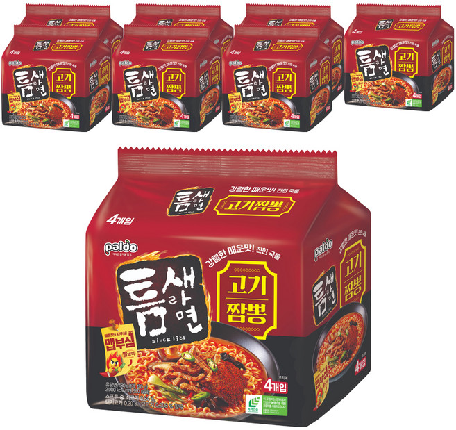 틈새라면 고기짬뽕 120g, 32개