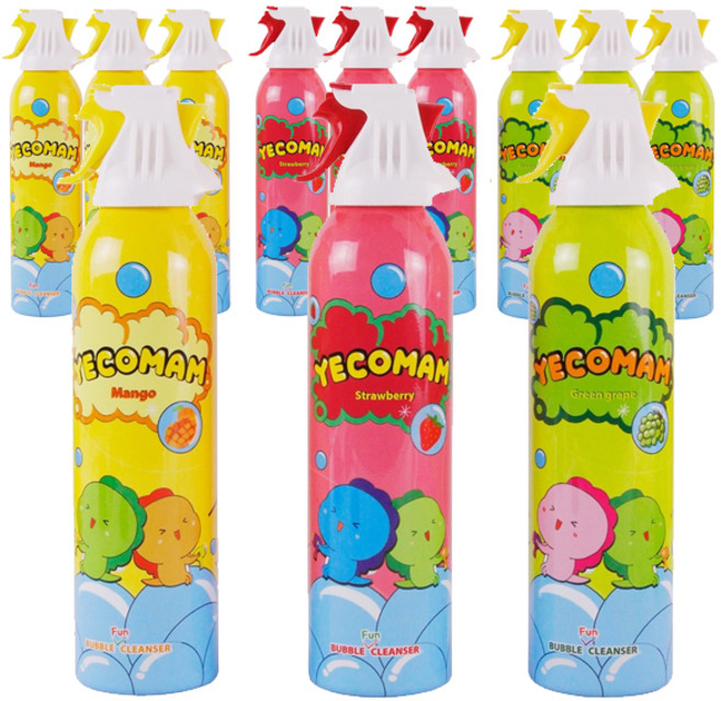 예꼬맘 버블 펀 바디 클렌저 딸기향 + 망고향 + 청포도향 세트, 4세트, 200ml