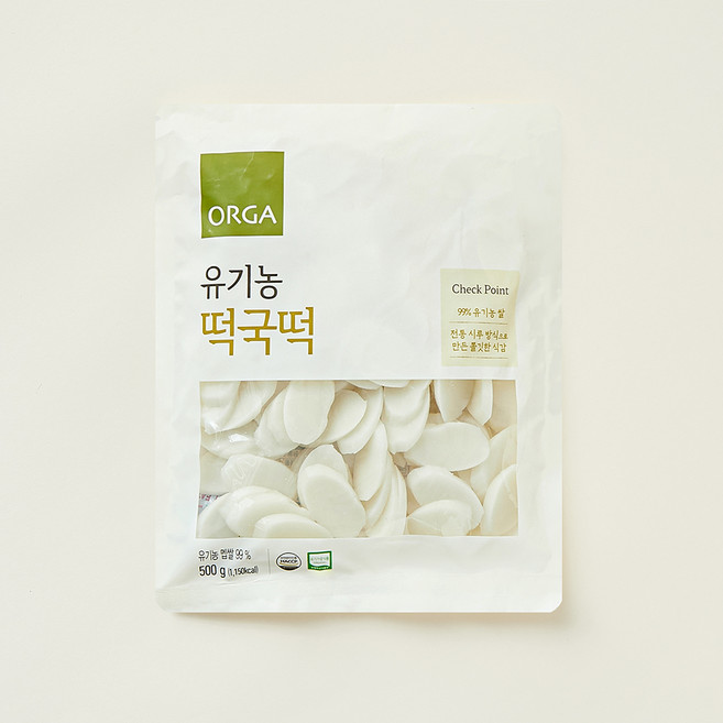 올가홀푸드 유기가공식품 인증 떡국떡, 500g, 1개
