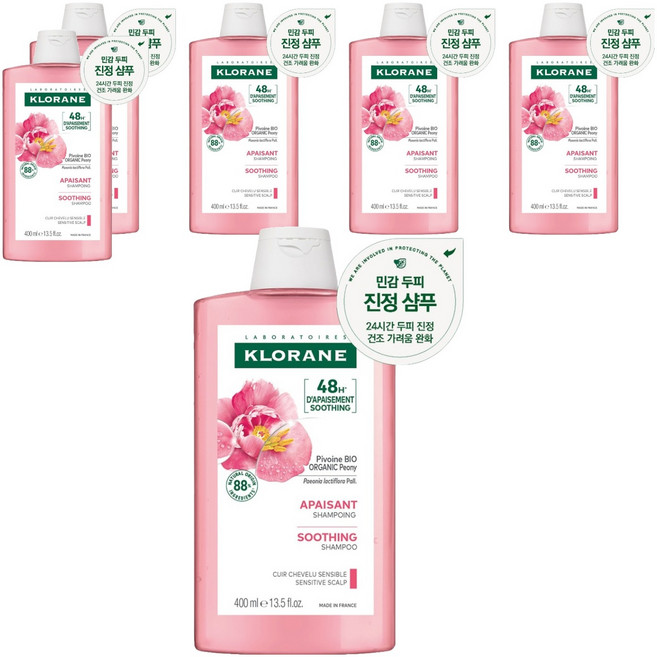 클로란 피오니 샴푸 프림로즈향, 400ml, 6개