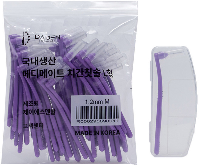 다덴 메디메이트 치간칫솔 L형 M, 1.2mm, 50개입, 1개