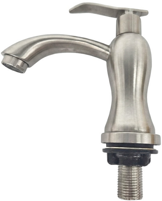 LEADER 麗達 304不鏽鋼 造型立栓龍頭 LBE S201 不鏽鋼原色 380g, 1組