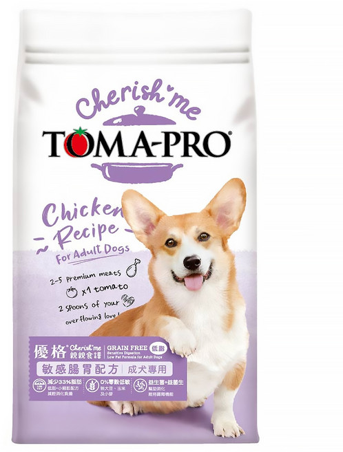 TOMA-PRO 優格 親親 成犬敏感腸胃低脂配方, 雞肉, 5lb, 1袋
