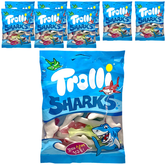 트롤리 상어모양 젤리, 100g, 9개