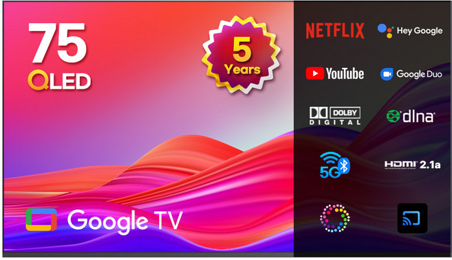 이노스 5년 무상AS 4K UHD QLED 구글 ZERO EDITION TV, 189cm(75인치), G75QLED, 벽걸이형, 방문설치