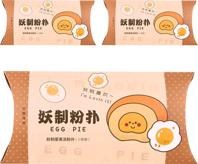 妖制 氣墊粉撲 3個, 蛋黃派, 3組