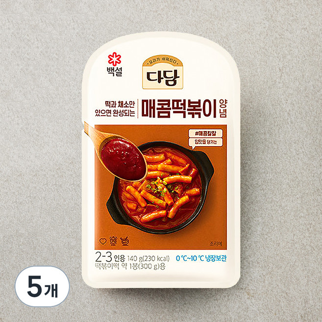 다담 매콤떡볶이 양념, 140g, 5개