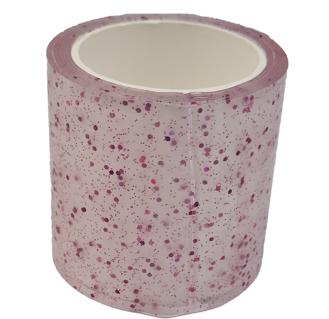 金蔥雙面奈米水晶膠帶 1m, 粉紫, 1個