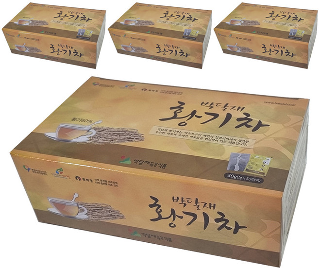 박달재 황기 티백차, 1g, 50개입, 4박스