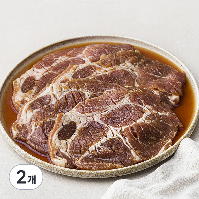 고급진 양념 목살 칼집 구이 (냉장), 1kg, 2개